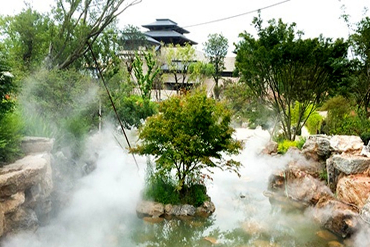 园林景观人造雾造景,高压微雾加湿设备,喷雾降温系统